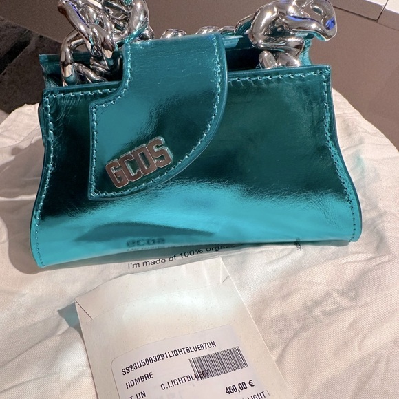 GCDS Transpallic Metallic Blue Mini Bag - Picture 7 of 14